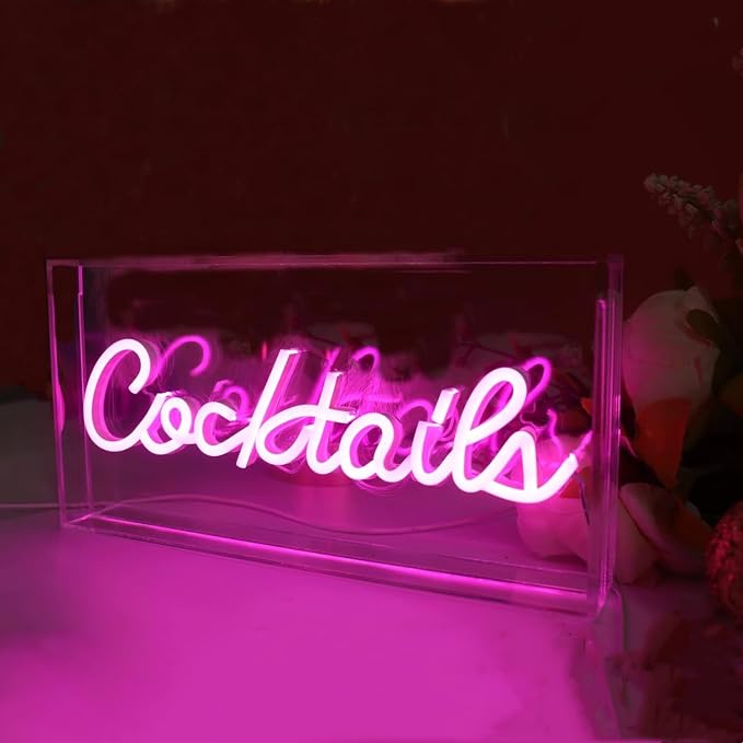 3D Standable Cocktails Neon Sign Powered by USB, LED Cocktail Neon Light - Image 3