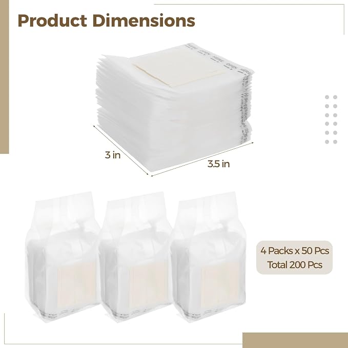 4 Packs 200 Pcs Hanging Ear Drip Coffee Bags, 3.5 x 3 in Disposable Portable - Image 4
