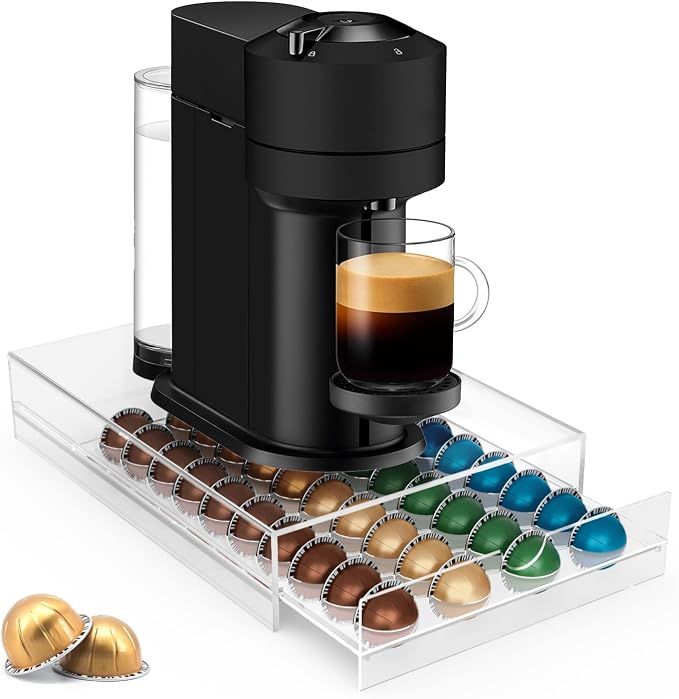 Jumyee Acrylic Coffee Pod Holder Storage Drawer, Pod Holder by Jumyee