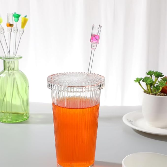 Cabilock 10pcs Cocktail Mixing Sticks Glass Stirring Rod Cocktail Swizzle - Image 8