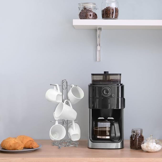 Blue Donuts Farmhouse Coffee Mug Rack, Coffee Mug Tree - Image 4