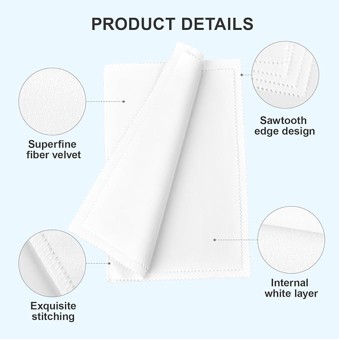 SEVENWELL 2pcs Silver Polishing & Cleaning Cloth, Sterling Silver Silverware - Image 7