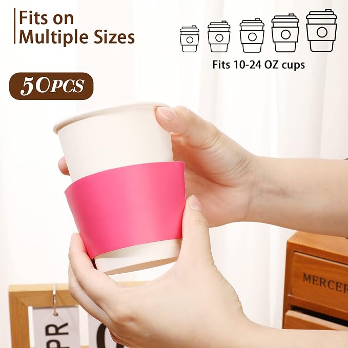 Sabary 50 Pcs Coffee Cup Sleeves - Image 4
