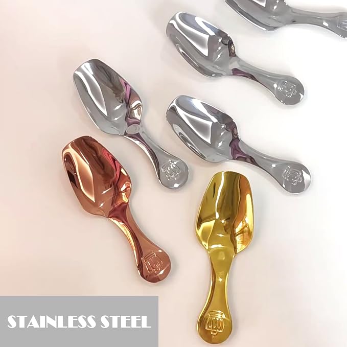 Dessert Spoon Stainless Steel Salt Spoon Short Handle Spoons Coffee Scoop Mini - Image 5