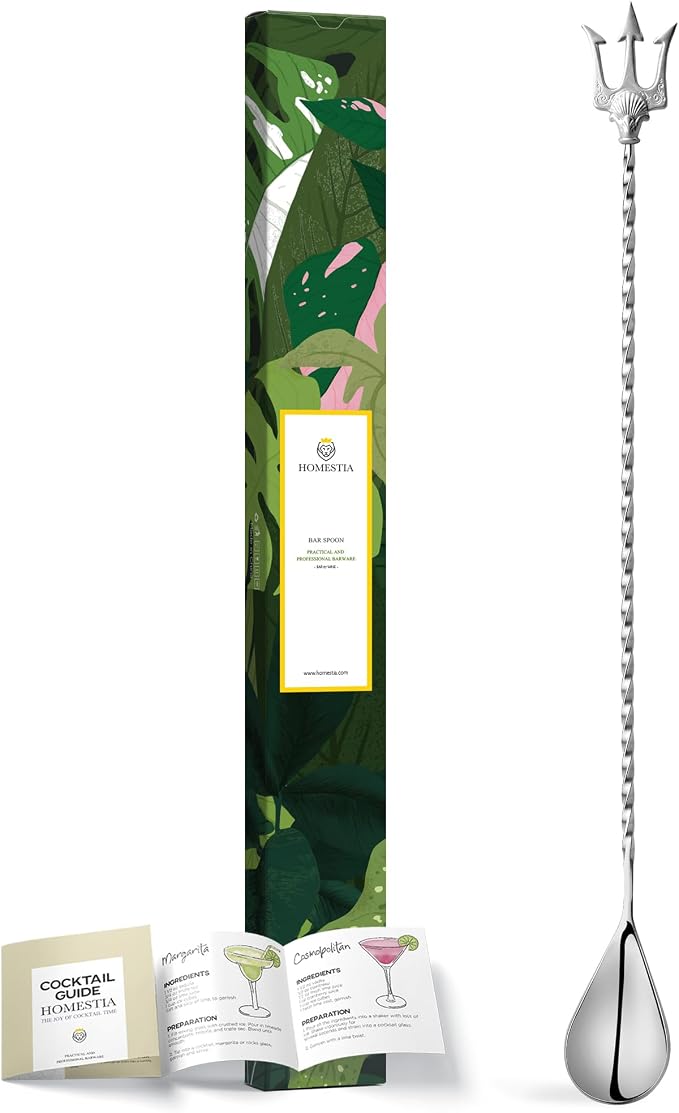 Homestia 12-Inch Stainless Steel Cocktail Spoon by Homestia
