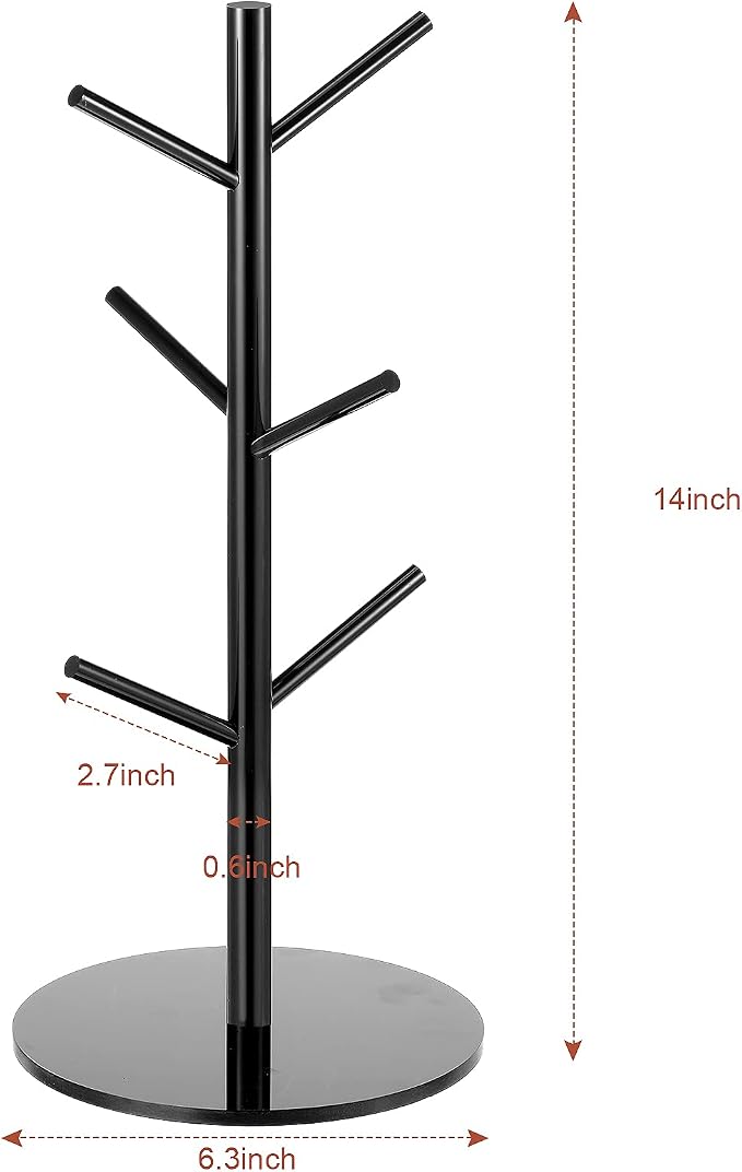 Patelai 14 Inch Acrylic Coffee Mug Tree Coffee Mug Rack Cup Holders - Image 2
