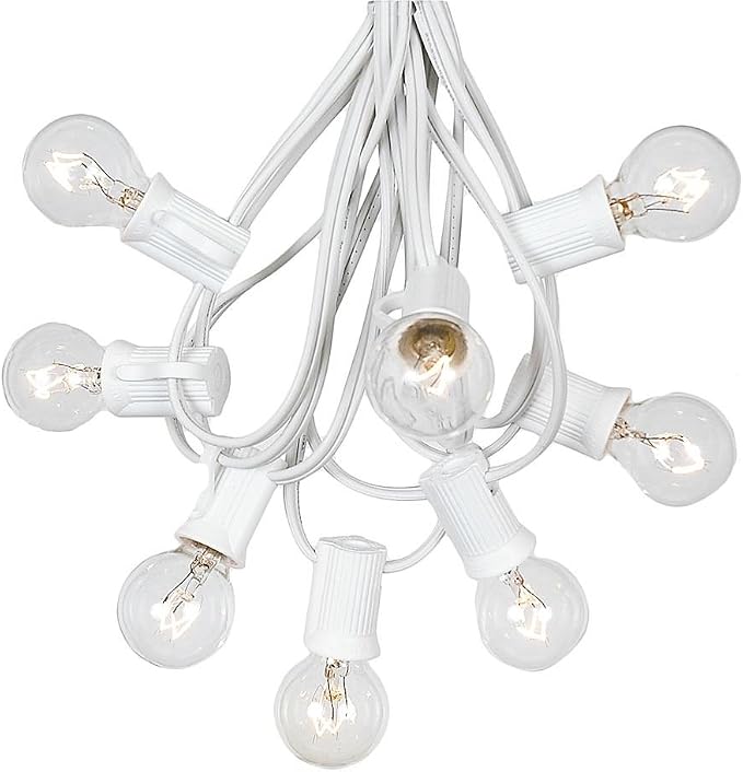 G30 Patio String Lights with 25 Clear Globe Bulbs by NoveltyLights-LightExperts