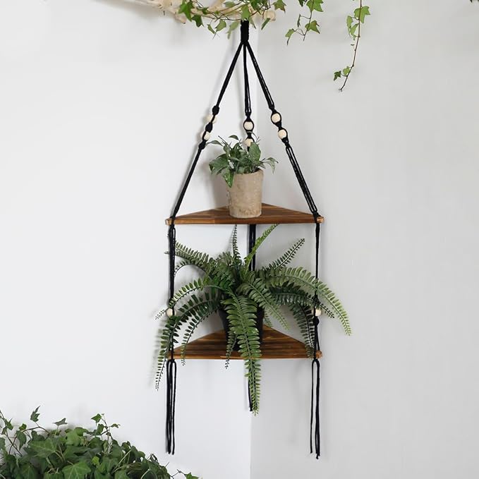 Artilady Black Corner Shelf Wall Hanging by Artilady