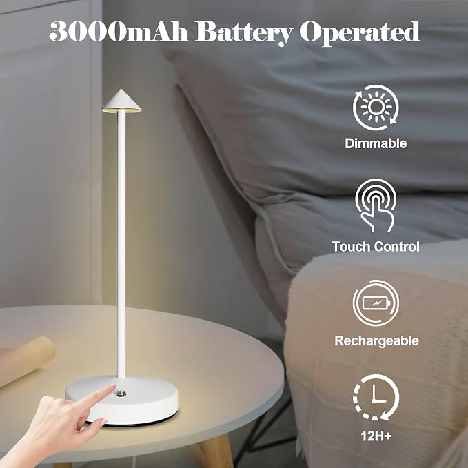 Rechargeable Cordless Lamps, 3000mAh Battery Operated Table Lamp, Portable LED - Image 5
