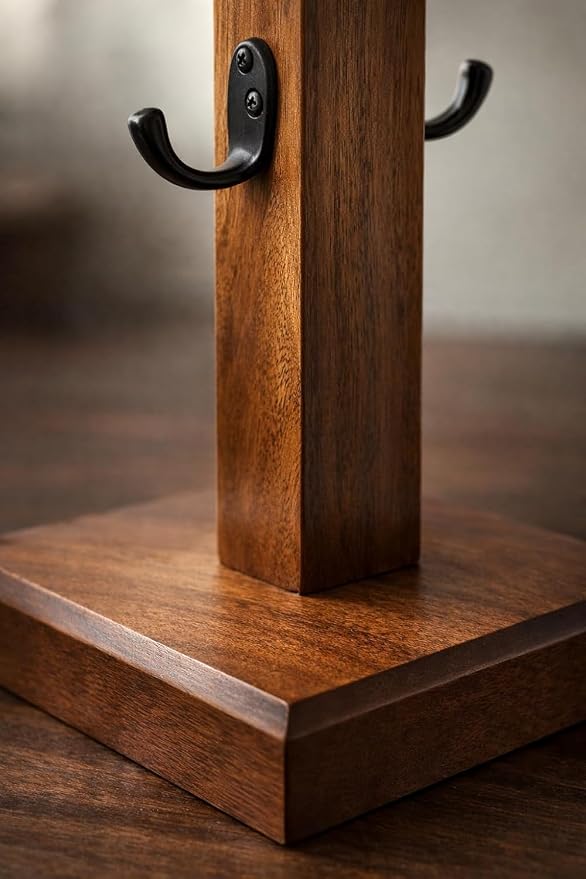 Coffee Mug Tree Stand for Countertop, Wooden Mug Holder - Image 6