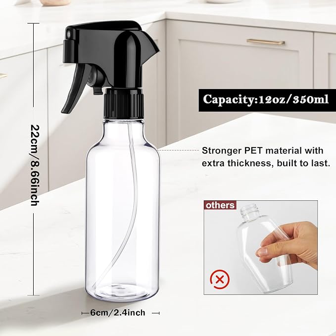 Plastic Spray Bottles 12oz Mist Continuous Spraying Bottle Heavy Duty Empty - Image 3