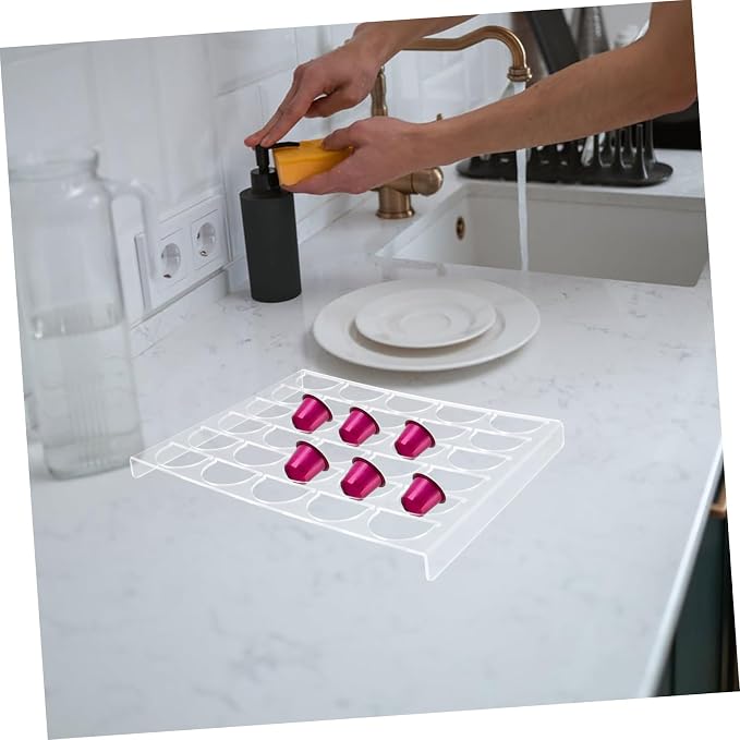 TEHAUX 30 Grid Capsule Organizer Rack Espresso Capsule Holder Kitchen Shop - Image 7