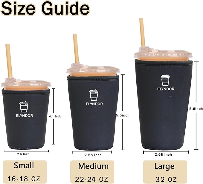 Reusable Insulated Sleeve for Iced Coffee Cup, Beverage Holder for Iced Coffee - Image 5