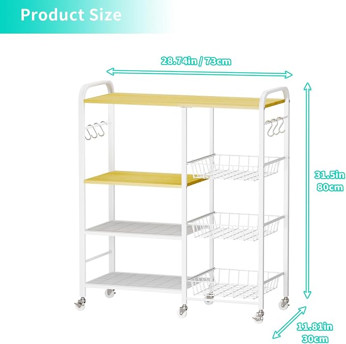 HapiRm Rolling Kitchen Microwave Cart - Image 7