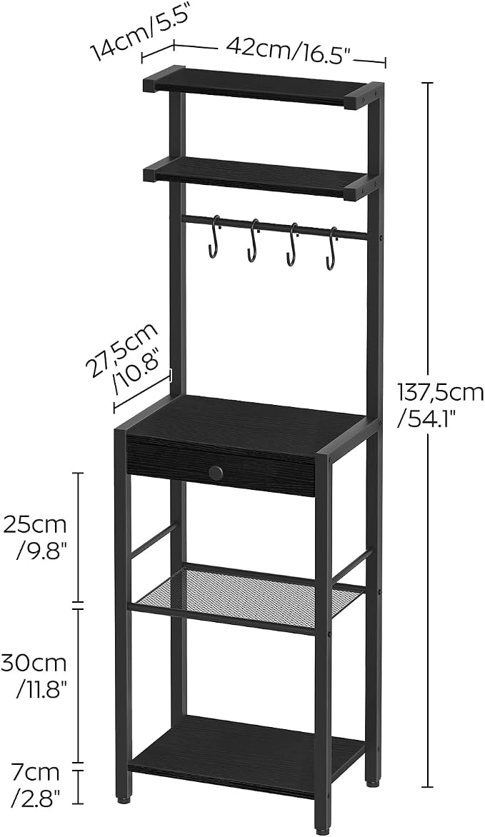 YATINEY Bakers Rack, 5-Tier Coffee Bar Station, Coffee Stand - Image 3