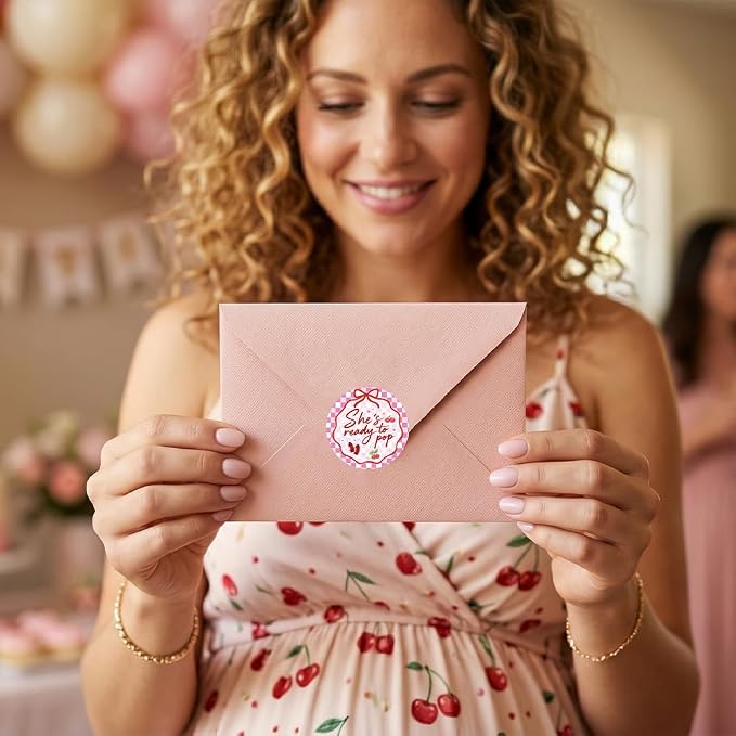 60 Pcs She's Ready to Pop Baby Shower Stickers - Image 6