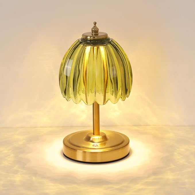 Shenmoyl Tulip Small Table Lamp, 5200mAh Cordless Touch Control Mini Table Lamp by Shenmoyl