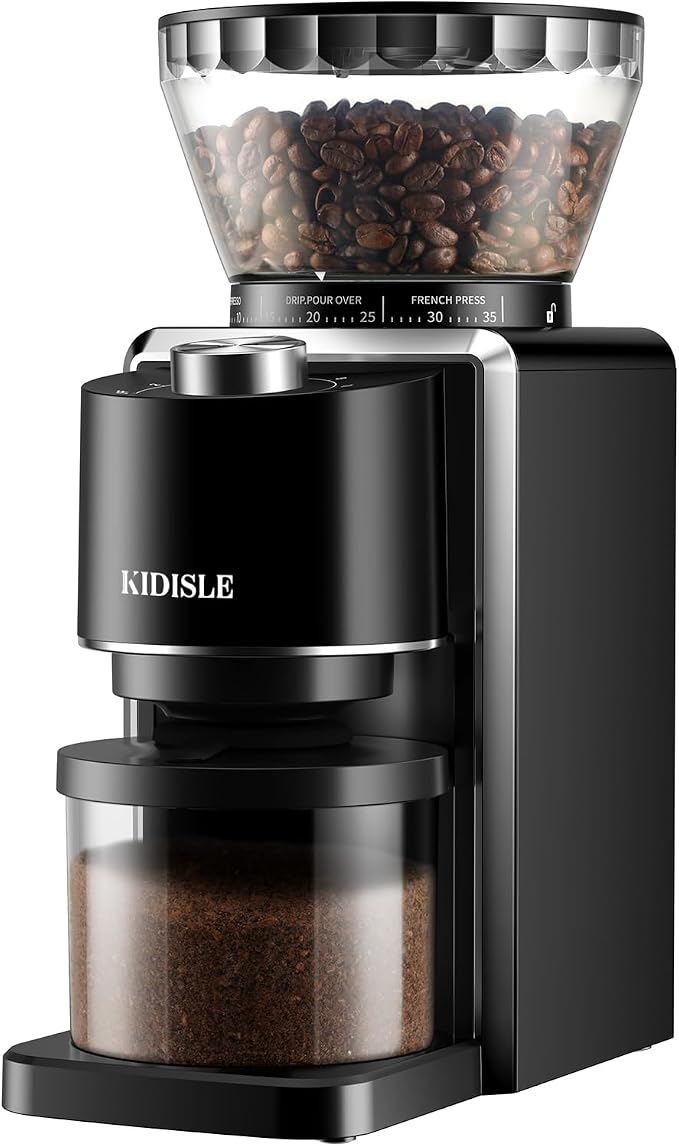 KIDISLE Conical Burr Espresso Grinder, 35 Precise Settings Electric Coffee Bean by KIDISLE