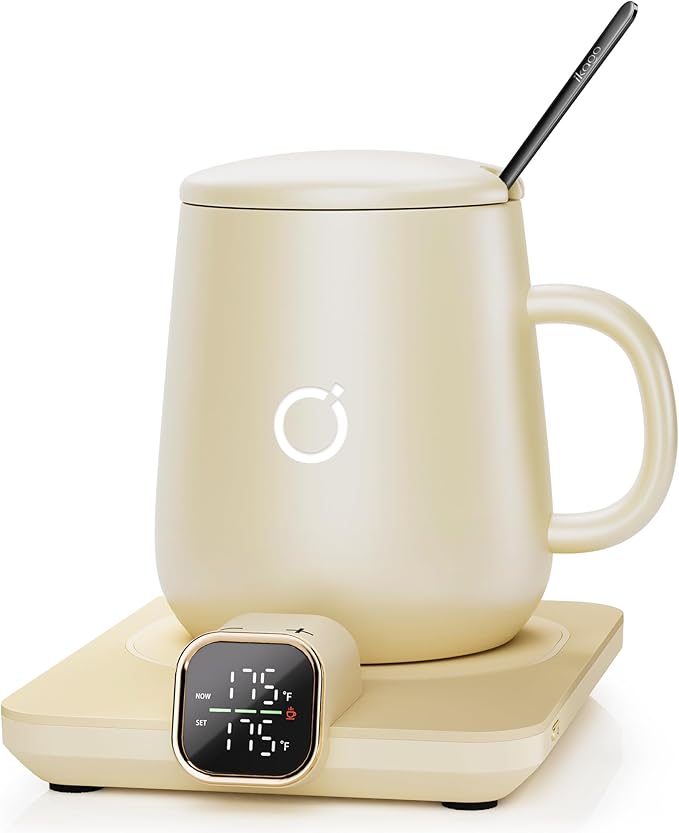 Coffee Mug Warmer & iKago Mug Set, Temperature Control Smart Heated Mug by ikago