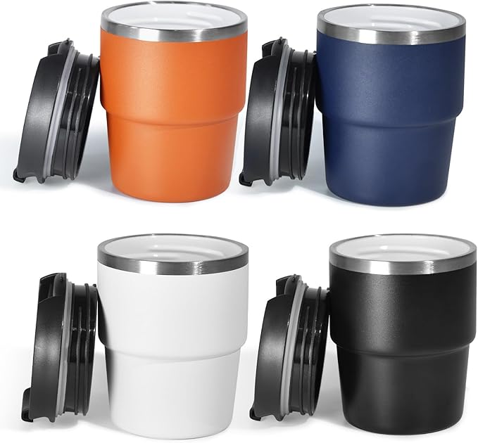 CHLJAR 6 oz Espresso Cup, Ceramic-Lined 18/8 Stainless Steel Coffee Cup by Unknown
