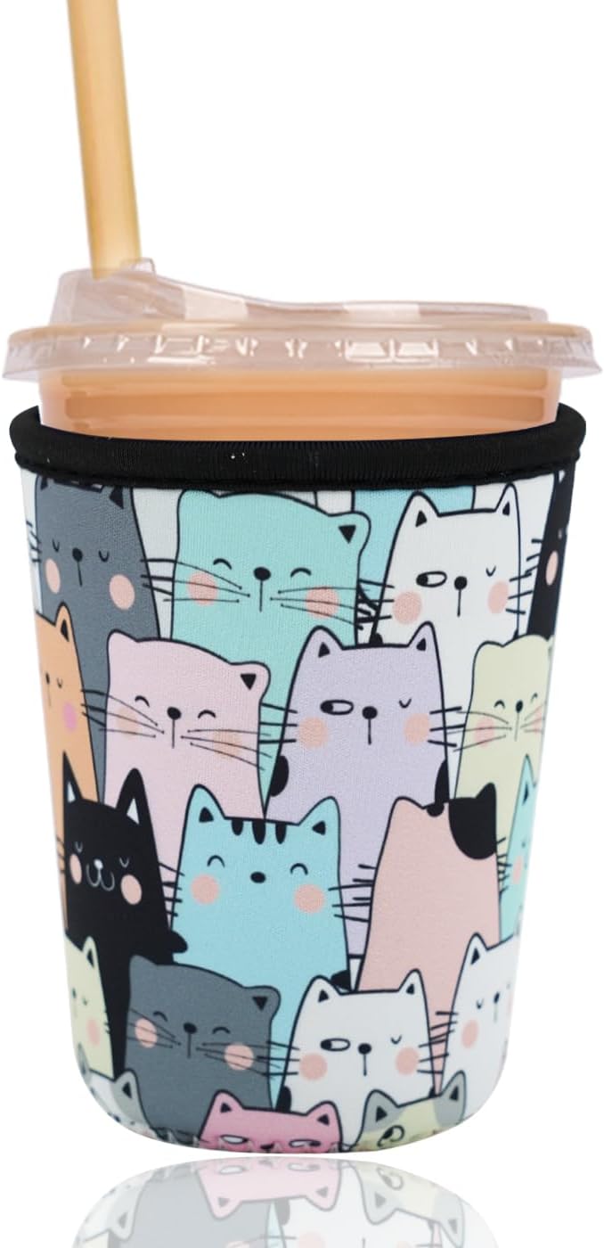 Reusable Insulated Sleeve for Iced Coffee Cup, Coffee Neoprene Sleeve for Cold by Unknown