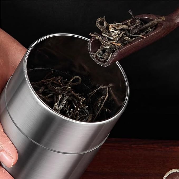 Tyenaza Tea Canister, Double Seal Stainless Steel Tea Tin Canister - Image 4