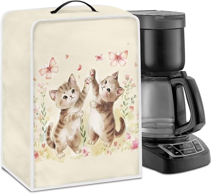 Cute Palying Cats Coffee Maker Cover Coffee Machine Dust Cover Lightweight by Psesaysky