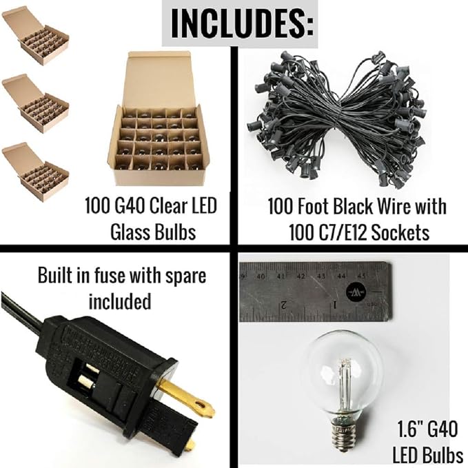 Hometown Evolution, Inc. 100 FT Outdoor LED String Lights - Image 7