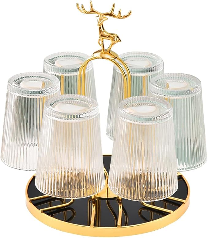 Rotating Bottle Drying Rack, Light Luxury Non-Slip Glass Cup Drying Holder by Lifenanny