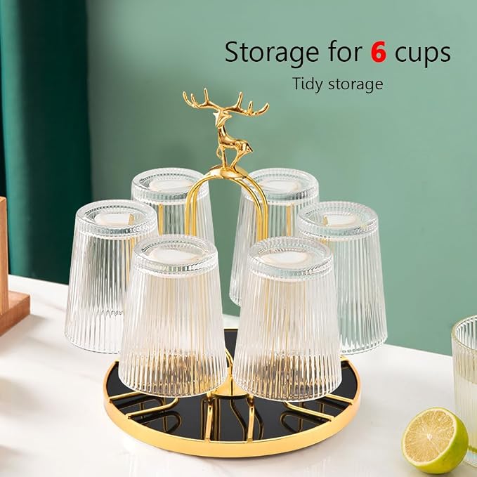 Rotating Bottle Drying Rack, Light Luxury Non-Slip Glass Cup Drying Holder - Image 6