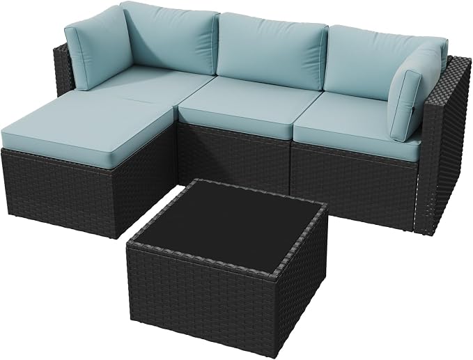 Aoxun Patio Furniture Set 5-Piece, Outdoor Sectional Sofas - Image 9