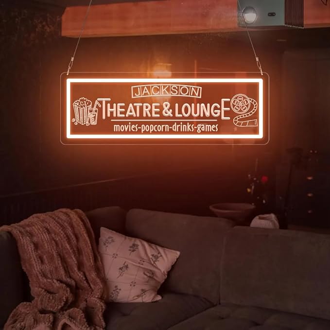 Custom Theatre & Lounge Neon Sign, Personalized Home Theater LED Neon Light - Image 3