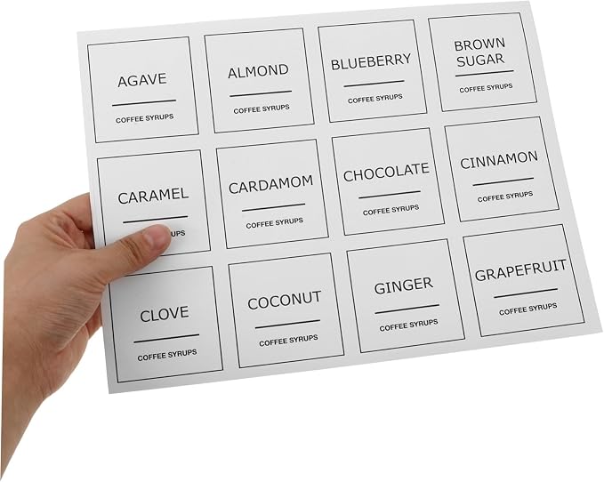 PRETYZOOM Kitchen Friendly Coffee Syrup Labels 36 Pack Decorative Stickers - Image 3