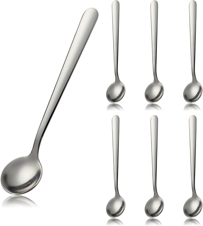 6 Pack 5.1 Inches Mini Spoons Small Coffee Teaspoon Medicine Spices Powder Spoon by Demearly