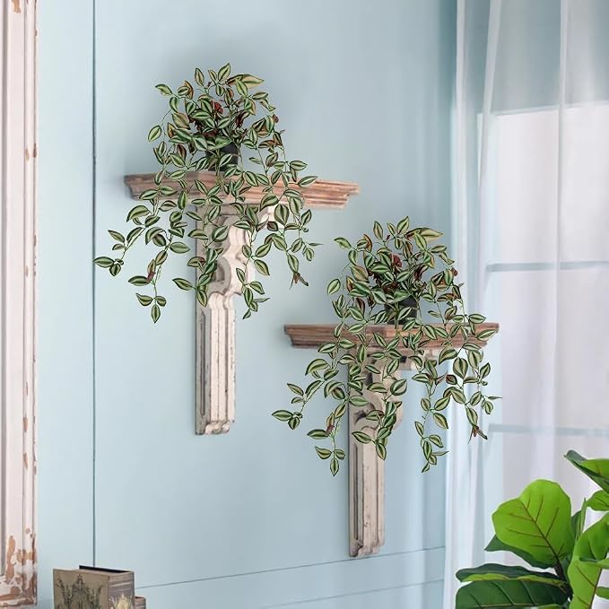 2 Pack Fake Hanging Plants for Shelf in Back Pot, Small Artificial Hanging Ivy - Image 4