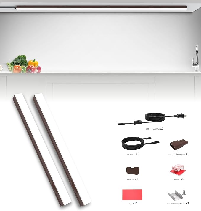 Leetdud Under Cabinet Lighting Plug in, 32 Inch 2 Pcs, Linkable AC120V 3CCT - Image 6