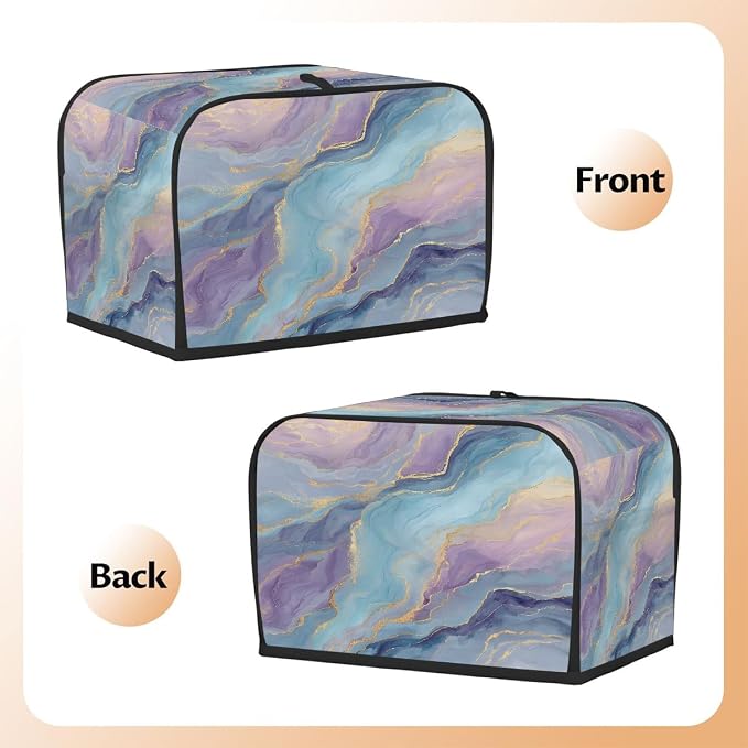 Blue Marble Purple Background Toaster Cover 2 Slice Wide Slot Washable - Image 3
