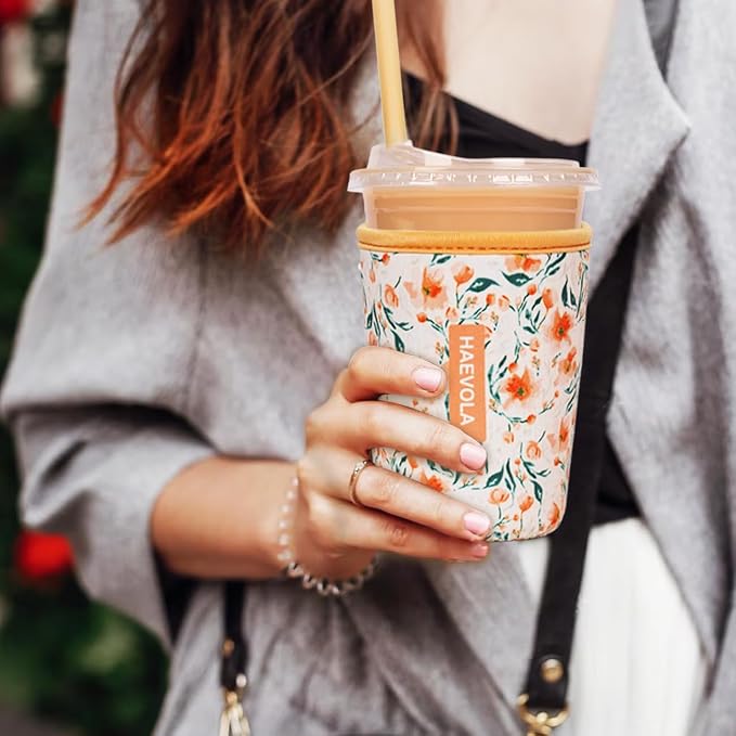Reusable Insulated Neoprene Iced Coffee Cup Sleeve, Durable Drink Sleeve - Image 2