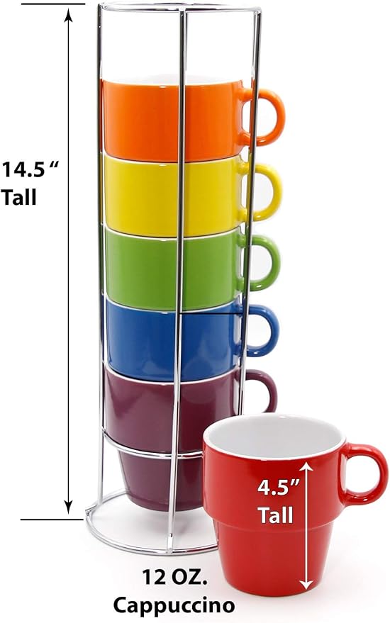 gypsy color 12 oz Cappuccino Stacking Mug Set - Image 2