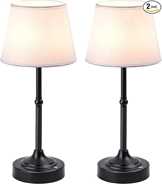 LUTEC 2 Pack Cordless Table Lamp, Battery Operated Lamp by LUTEC