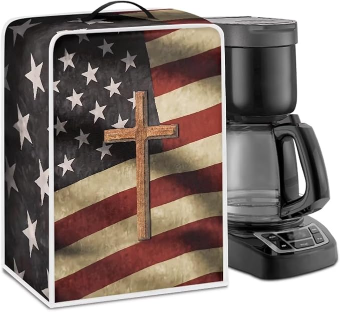 American Flag CrossCoffee Machine Covers Anti Dust Covers by Kathyboom