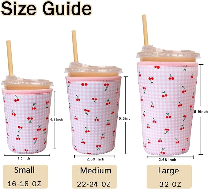 Reusable Insulated Sleeve for Iced Coffee Cup, Coffee Neoprene Sleeve for Cold - Image 5