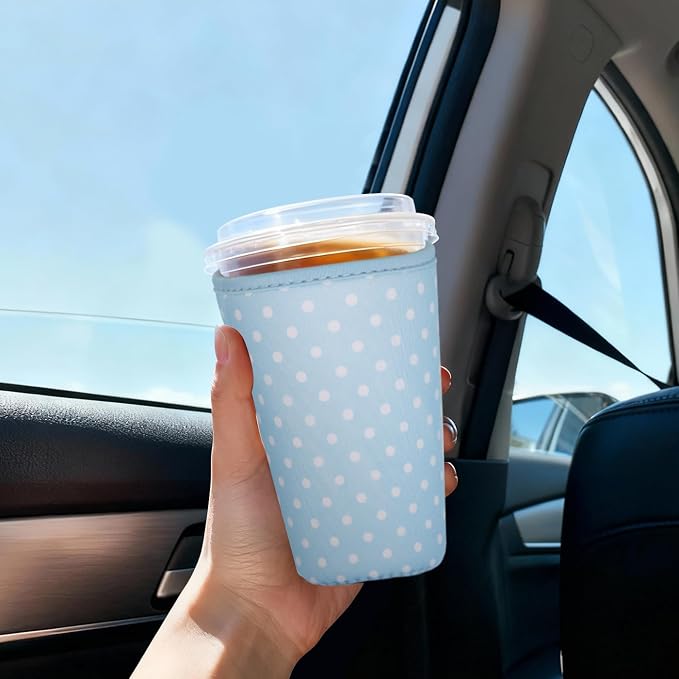 Reusable Insulated Sleeve for Iced Coffee Cup, Beverage Holder for Iced Coffee - Image 3