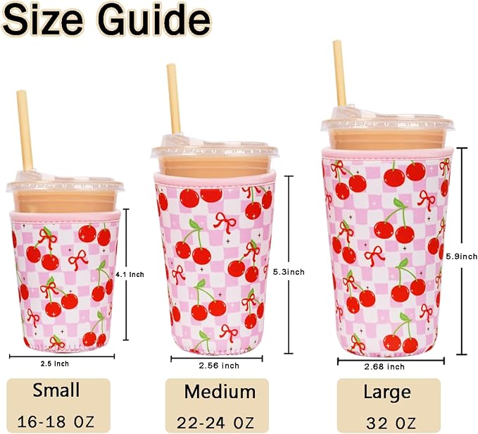 Reusable Insulated Sleeve for Iced Coffee Cup, Coffee Neoprene Sleeve for Cold - Image 5