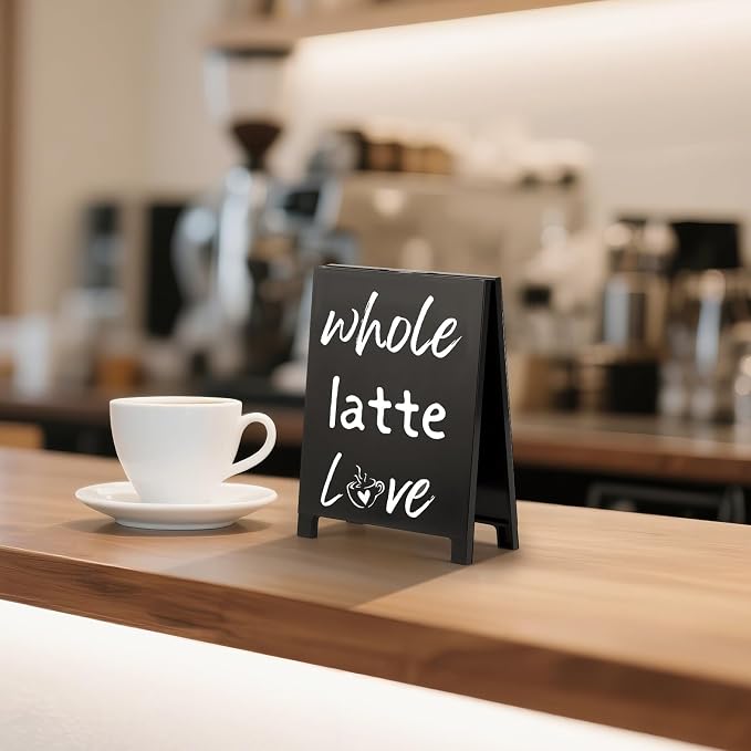 A Whole Latte Love Desk Decor Sign Retro Coffees Shop Table Display - Image 4
