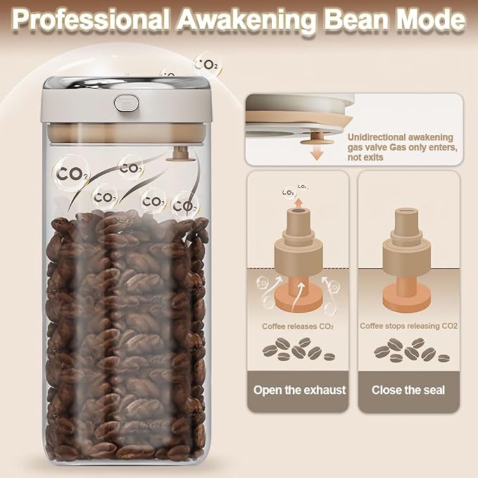 Coffee Bean Canister, 57OZ Food Grade Coffee Bean Sealed Jar - Image 3