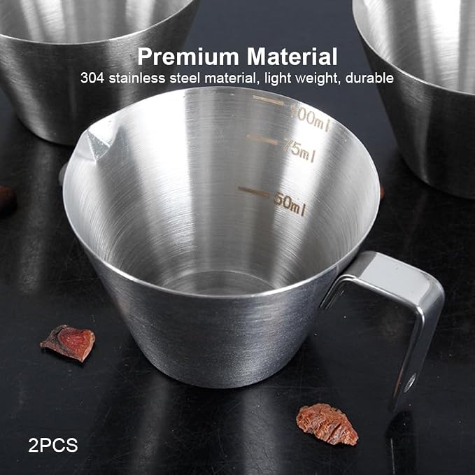 Espresso Shot Cups, Measuring Cup Dishwasher Safe 2 Pack Stainless Steel - Image 5
