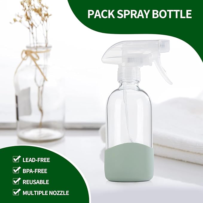 HOMBYS 8 Oz Empty Clear Glass Spray Bottles - Image 8