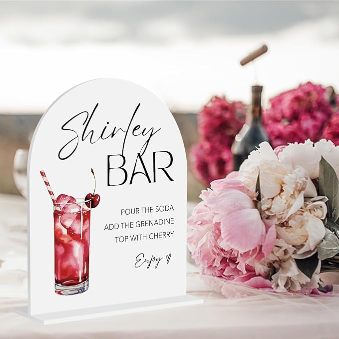 Shirley Temple Bar Sign Shirley Temple Cherry Mocktail Drink Station - Image 4