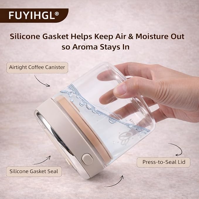 FUYIHGL® 2PCS Glass Coffee Bean Storage Canister - Image 8